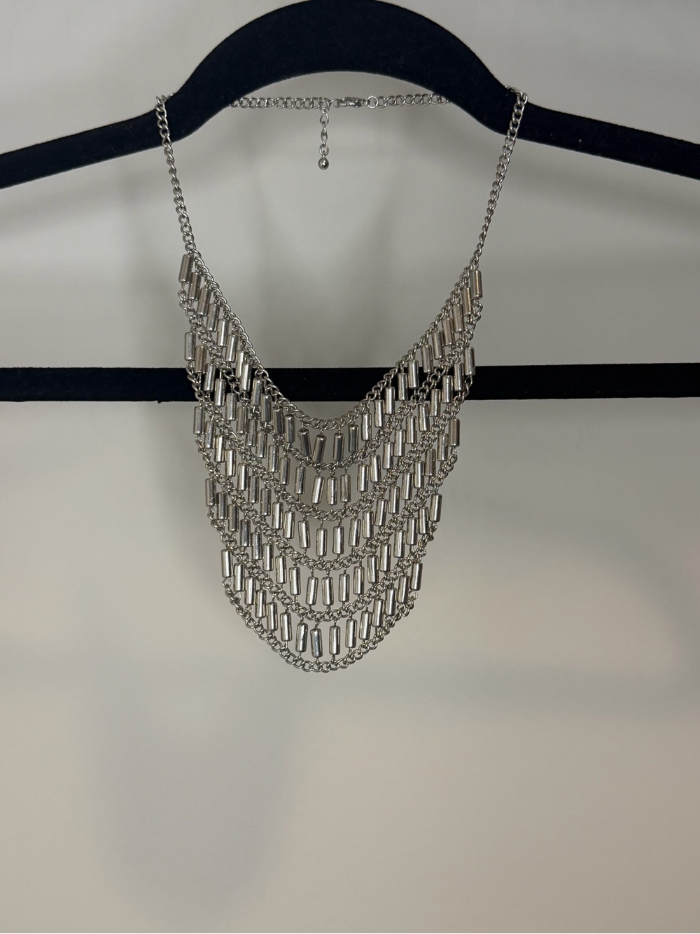 Multi-Layer Silver Statement Necklace for Women